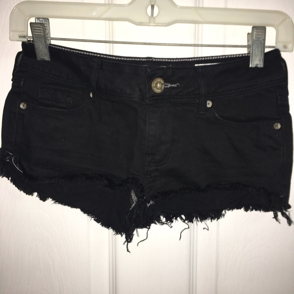 Black denim shorts